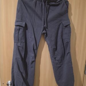 Hollister Dark Blue Cargo Sweatpants with Drawstring Waist